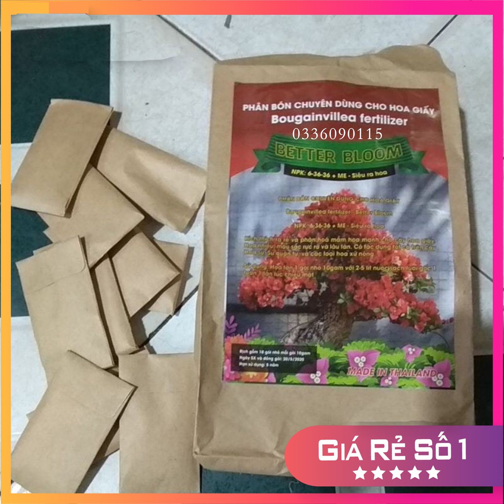 Phân bón kích ra hoa dùng cho hoa giấy NPK: 6-36-36 + ME