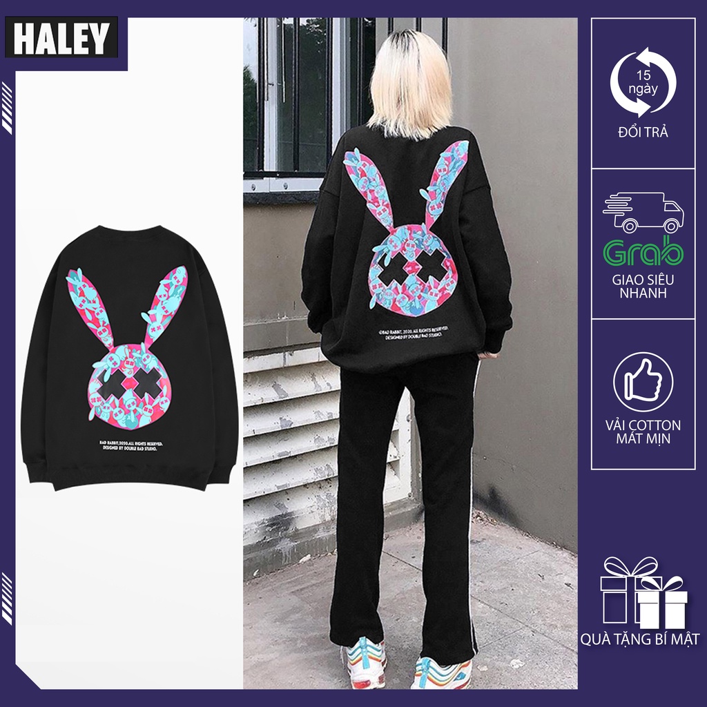Áo Sweater Nam Nữ unisex RABBIT phong cách Hàn Quốc cá tính, Chất nỉ bông đẹp mã HD214 Áo Nỉ Nam Nữ | BigBuy360 - bigbuy360.vn