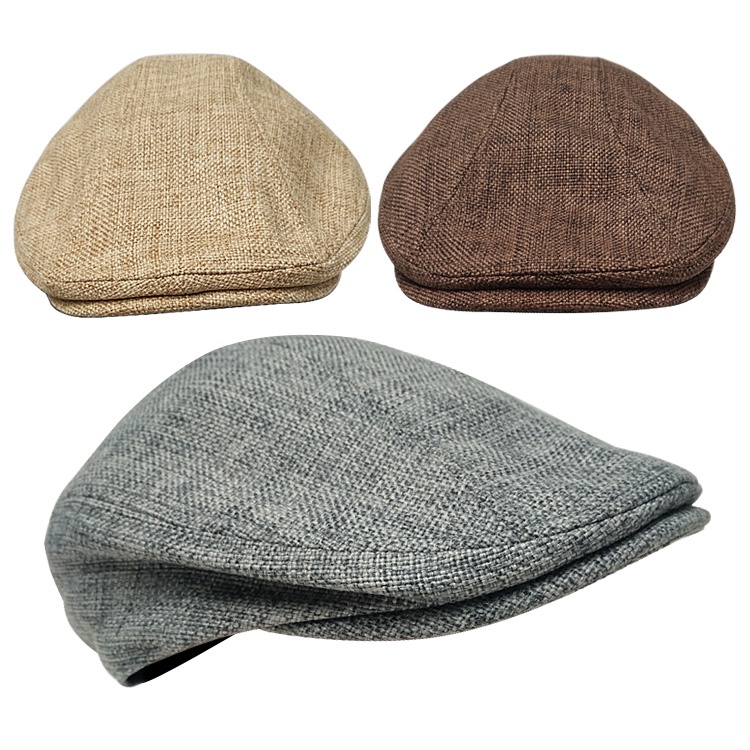 Mũ Beret Vải Lanh Cotton Phong Cách Anh Quốc Cho Nam