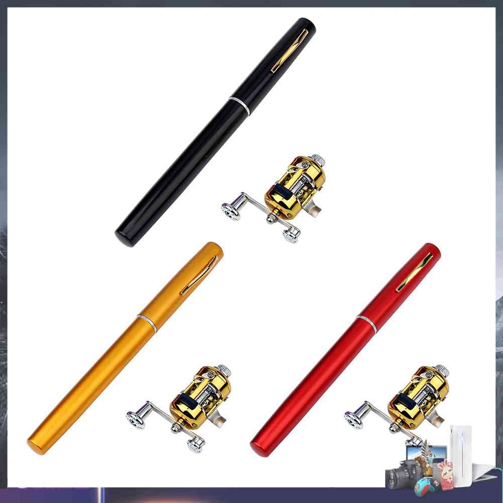 Cần Câu Cá Mini Hình Cây Bút Bằng Nhôm Gấp Gọn Bỏ Túi