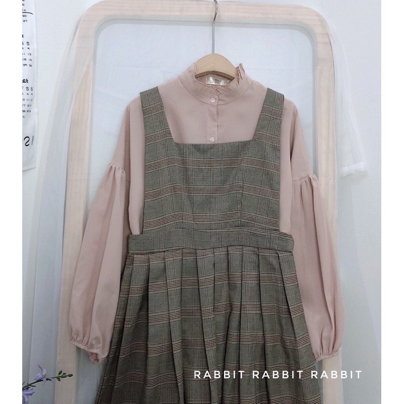 Set yếm kẻ nâu Vintage_SY04 | BigBuy360 - bigbuy360.vn
