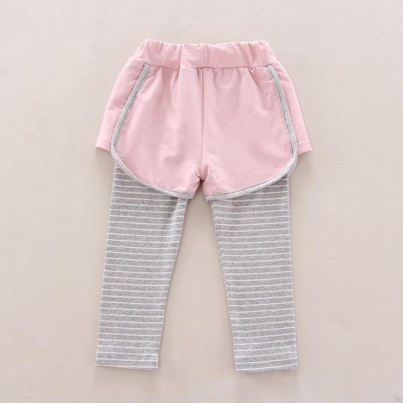 Bộ áo nỉ hoodie + quần dài kẻ sọc cho bé gái