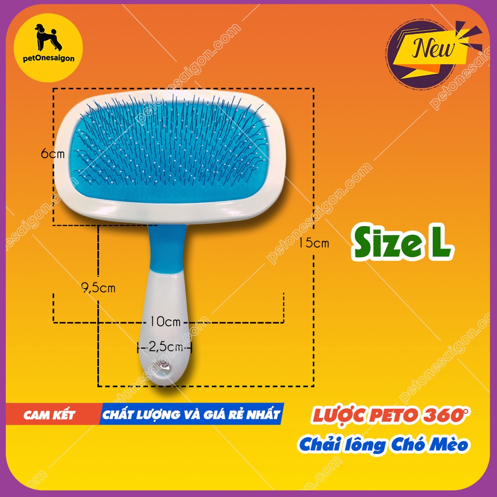 Lược Peto MASTERCARE Chải Lông Thú Cưng Xoay 360 Độ Cho Thú Cưng Tiện Lợi và Dễ Sử Dụng Cho Bản Thân