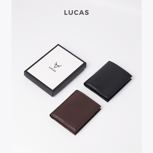Ví nam mini nhỏ gọn dáng đứng , bóp da thương hiệu LUCAS