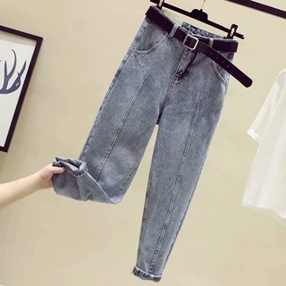 Quần Jean Lưng Cao Dáng Ôm Phong Cách Thời Trang Harajuku Hàn Quốc Quyến Rũ Cho Nữ