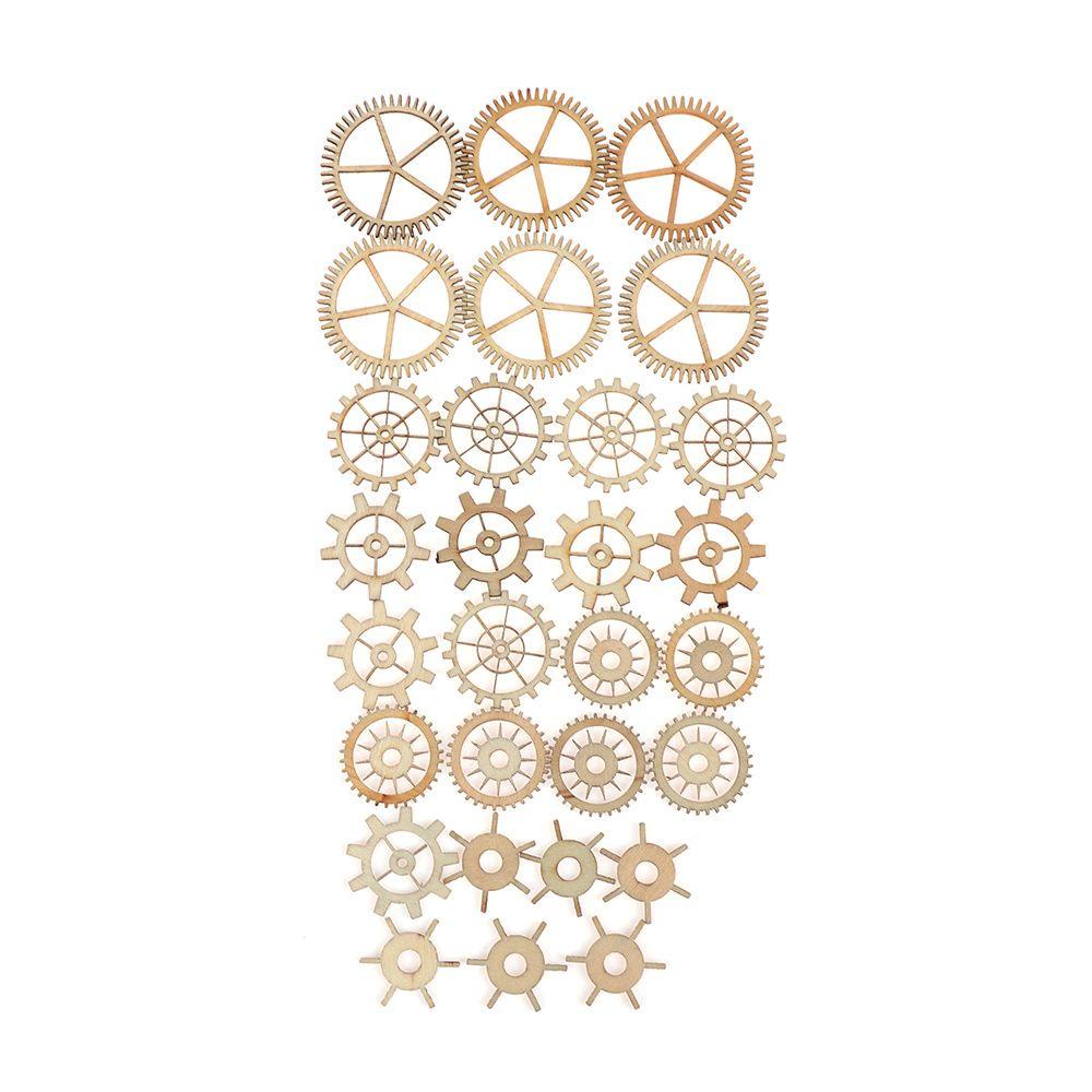 Bộ 36 Miếng Gỗ Hình Tròn Rỗng Handmade Dùng Để Tạo Hình Cho Các Sản Phẩm Thủ Công