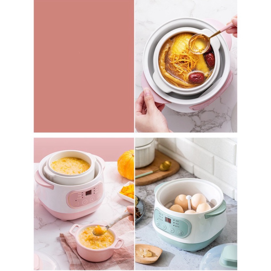 Nồi hầm cháo cho bé, Ninh, Nấu, Hấp Cách Thủy 4 IN 1 ăn dặm Babyjoy Mart