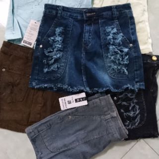 quần bò giả váy