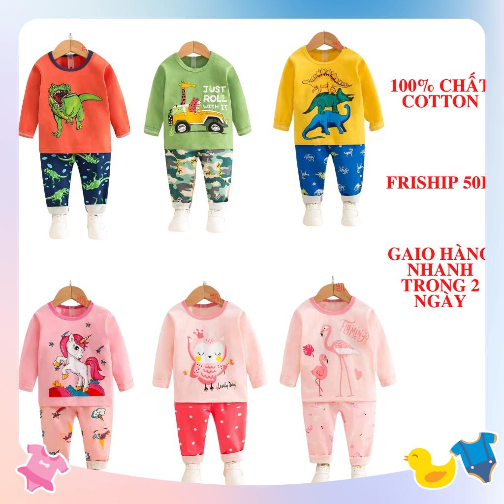 Bộ quần áo trẻ em dài tay cho bé KANGM KIDS, bộ thu đông cho bé siêu sinh mặc ở nhà cho bé từ 10-16kg XH01