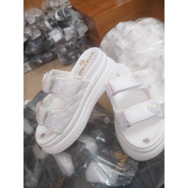 Dép nữ đế cao gg 7p 2 quai ngang siêu nhẹ rẻ đẹp thời trang