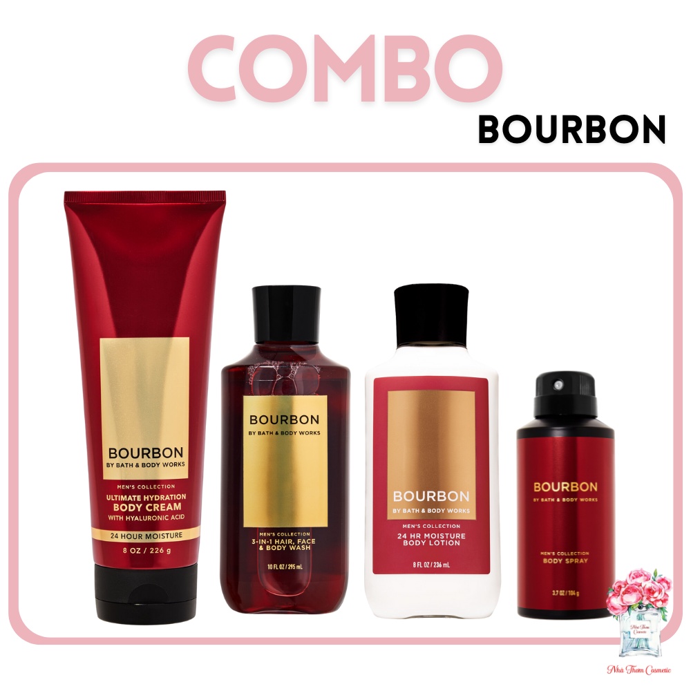 Xịt Thơm Toàn Thân Body Mist Bath & Body Bourbon Dành Cho Nam Giới Hương Thơm Quyến Rũ, Cuốn Hút