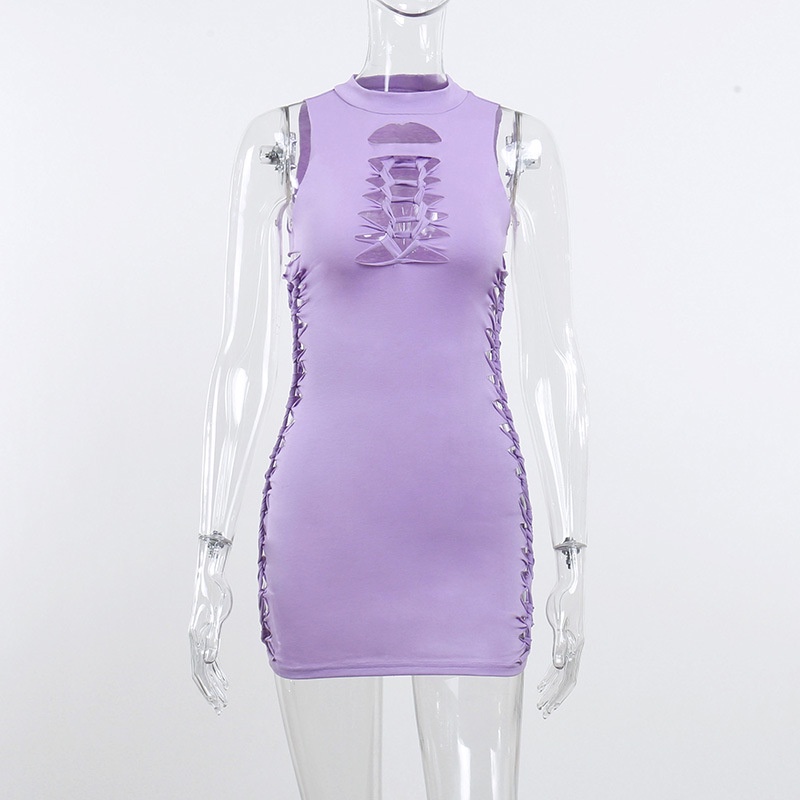 Đầm Sát Nách Cổ Tròn Phối Ren Hoa Thiết Kế Quyến Rũ