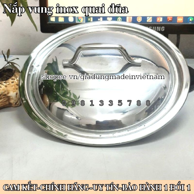 [VIETCOOK OFFICIAL] Nắp vung inox VIETCOOK dùng cho nồi, chảo, quánh đủ size 14, 16, 18, 20, 22, 24, 26, 28, 30, 32 cm