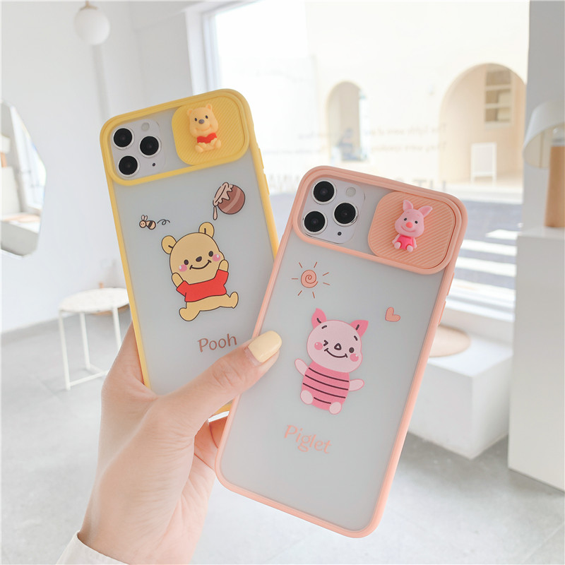 Ốp điện thoại hình gấu pooh 3d cho iphone 7 8 plus X XS Max XR SE2020 12 promax 11 11pro max