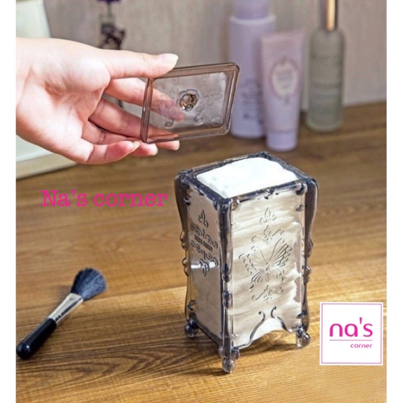 Hộp Đựng Bông Tẩy Trang Có Nắp Đậy Trang Điểm Mini Chống Bụi Cao Cấp