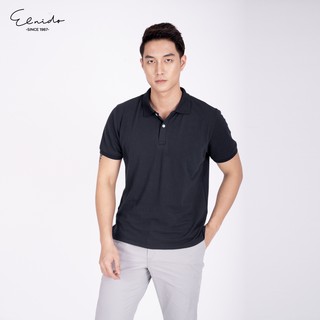 Áo polo nam đen trơn phong cách Hàn Quốc ELNIDO