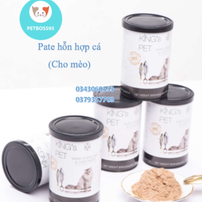 Pate King Pet cho Chó Mèo- 4 vị (Cá hồi, HH cá, đùi gà, nước dùng giò heo)