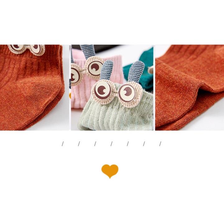 Tất nữ cổ trung KOGANO vớ nữ co giãn đi giày thể thao chạy bộ tập gym, yoga phụ kiện thỏ xinh xắn FAS-001316