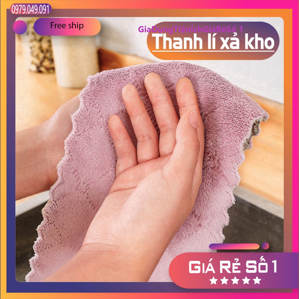 Combo 5 Khăn lau đa năng . Khăn lau bếp siêu thấm hút (24*15cm) FREESHIP 20k đơn từ 50k.