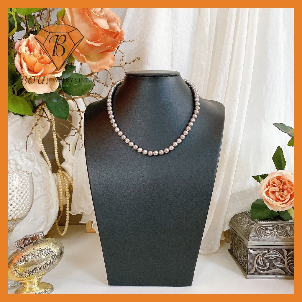 VÒNG CỔ TRAI ĐÁ SECONDHAND TRANG SỨC SI NHẬT BẢN BOU JEWELRY VINTAGE MÃ VC380-M1