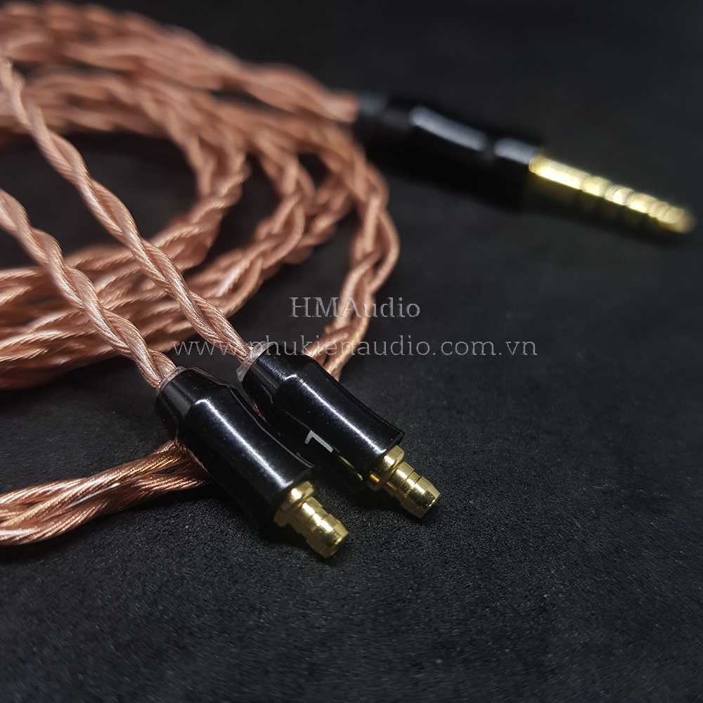 Dây tai nghe đồng OFC 1.2mm tết 4 - Sennheiser IE100/ IE400/ IE500 Pro