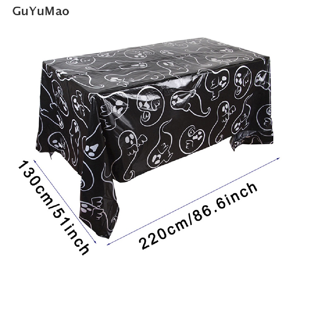Khăn Trải Bàn Hình Chữ Nhật Bằng Nhựa Chống Nước Dùng Một Lần In Họa Tiết Halloween