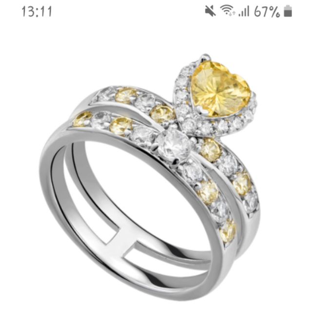 Nhẫn bạc PNJ đính đá vàng...