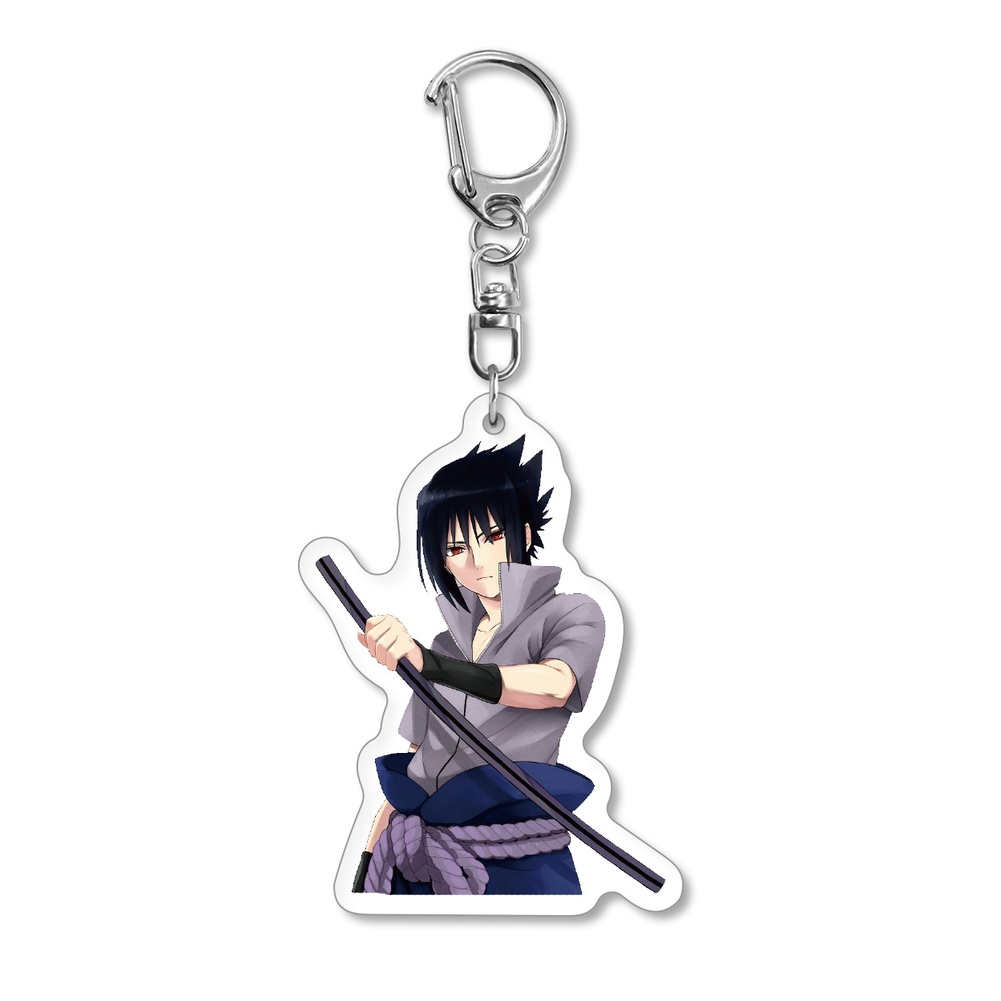 Móc khóa acrylic hai mặt in hình nhân vật Naruto 0Kakashi Hyuga Sasuke tùy chọn