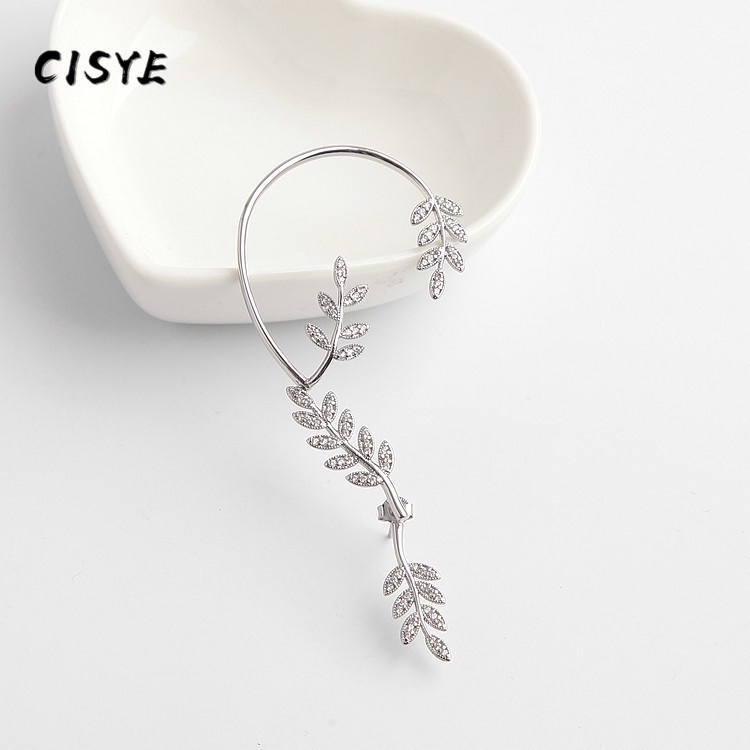 Hoa Tai Hình Lá Đính Đá Thời Trang Dành Cho Nữ