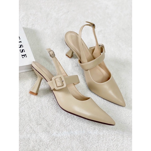 Giày cao gót nữ quai sau dáng slingback gót nhọn 7cm siêu xinh