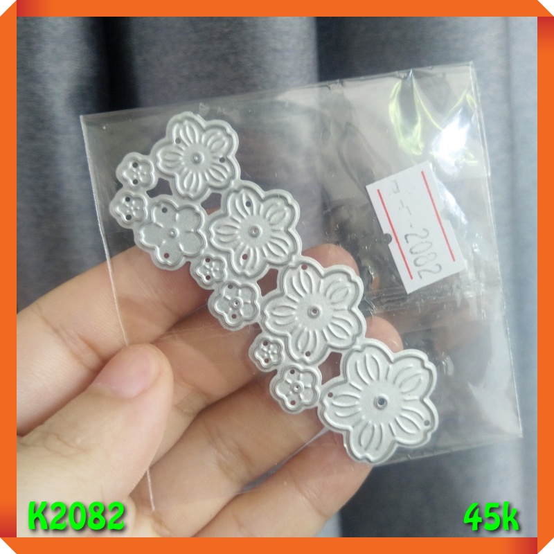 K2082 - Set Khuôn Kim Loại Cắt Hoa 5 Cánh Nhiều Size