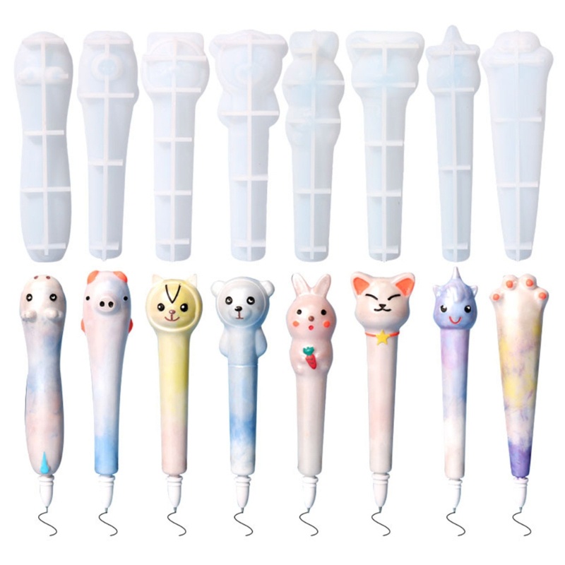 Sa Khuôn Silicon Làm Giá Đỡ Bút Bằng Resin Epoxy Hình Động Vật Nhỏ