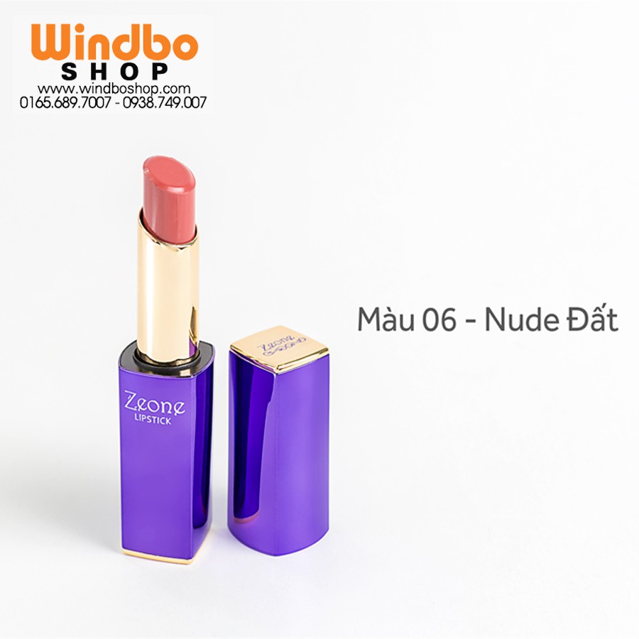 Son Lì Dưỡng Môi Zeone Matte Lipstick - Màu 06 Nude Đất