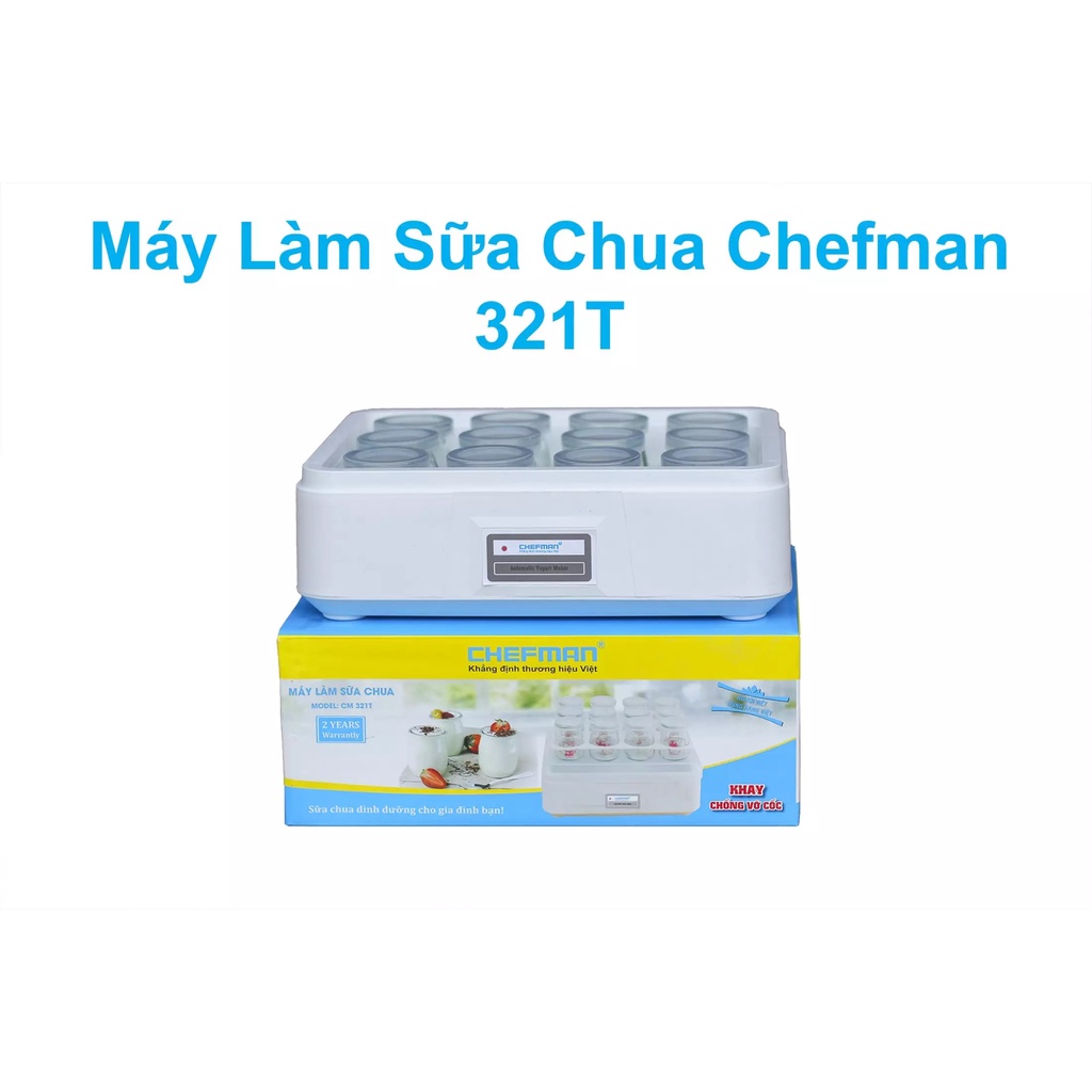 SALES SỐC - Máy ủ sữa chua Chefman 12 cốc thuỷ tinh