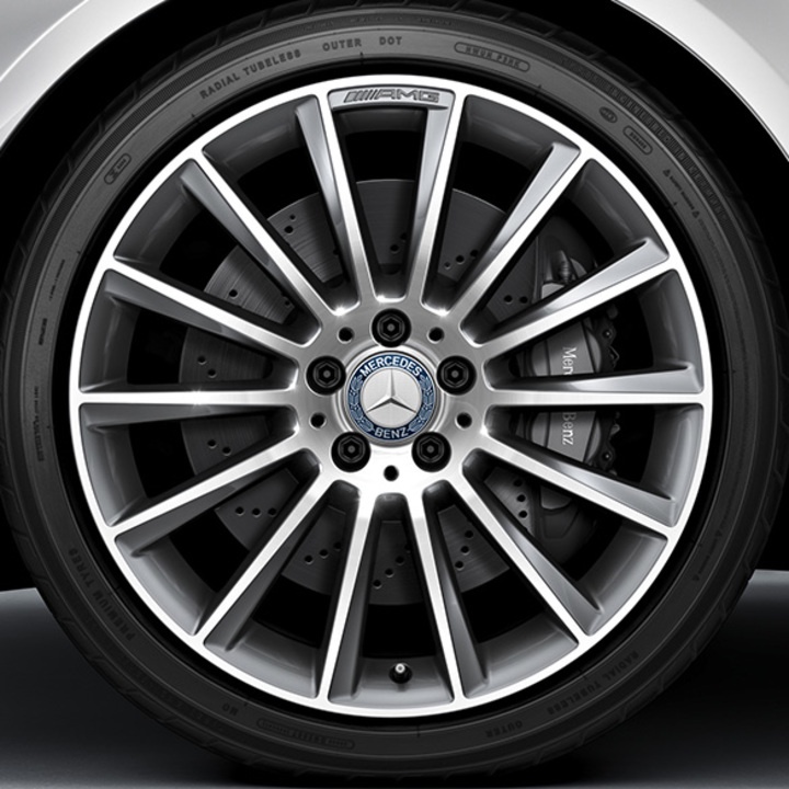 Logo chụp mâm, ốp lazang bánh xe ô tô Mercedes, đường kính 60mm, chất liệu nhựa ABS cao cấp