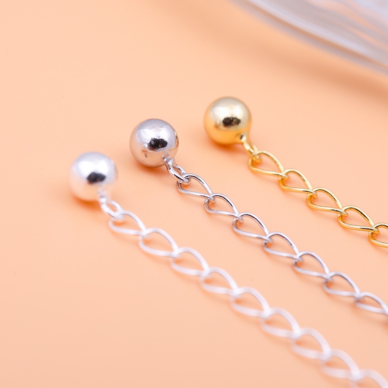 █diy゜ S925 Bạc●Phụ Kiện Dây Xích Nối Dài Bằng Bạc 925 Hình Quả Bóng Sáng Có Thể Điều Chỉnh Dùng Làm Vòng Tay / Dây Chuyền DIY