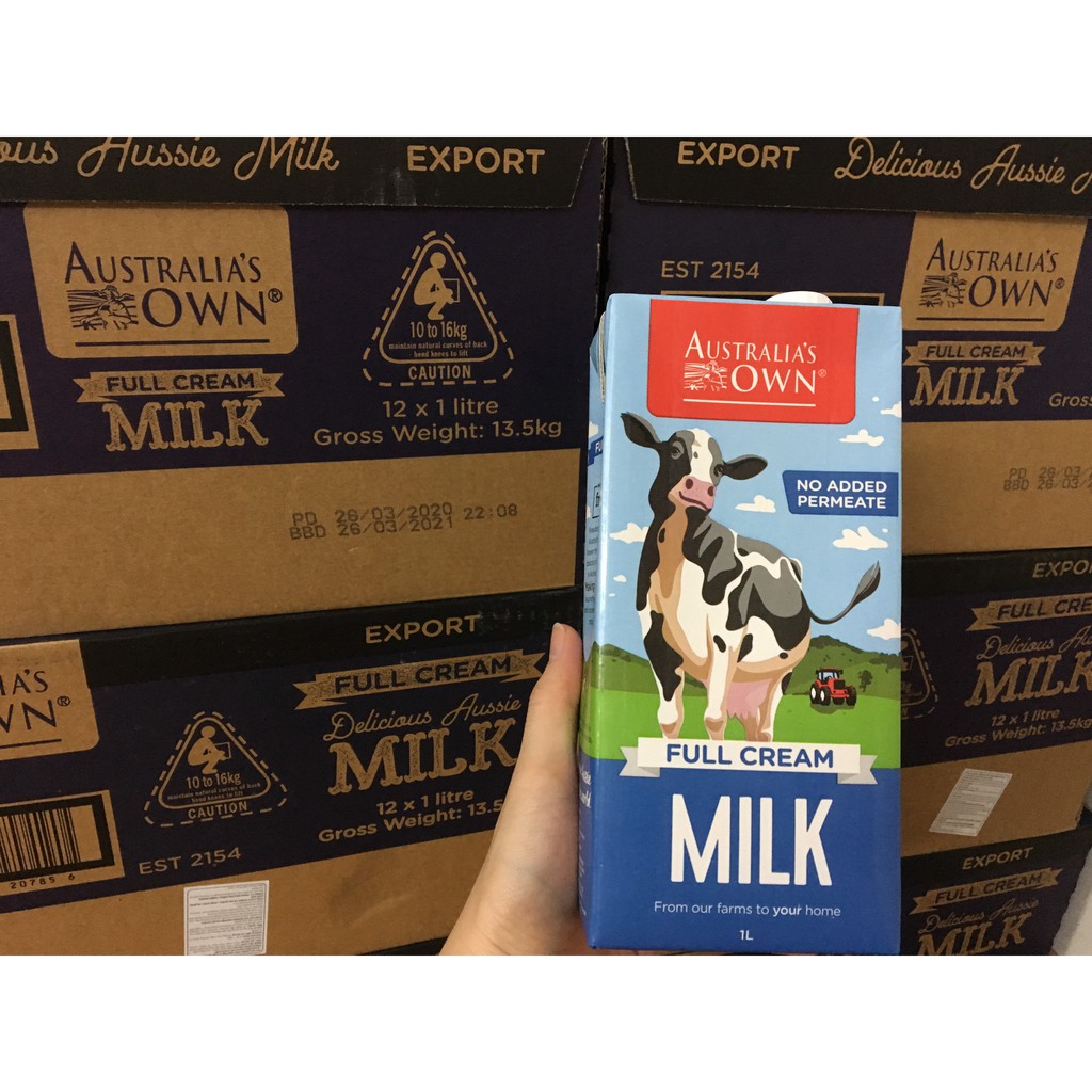 (Date: T4.2022) Sữa tươi Úc | Sữa Tươi Nguyên Kem ÚC Australia's Own 1L | BigBuy360 - bigbuy360.vn