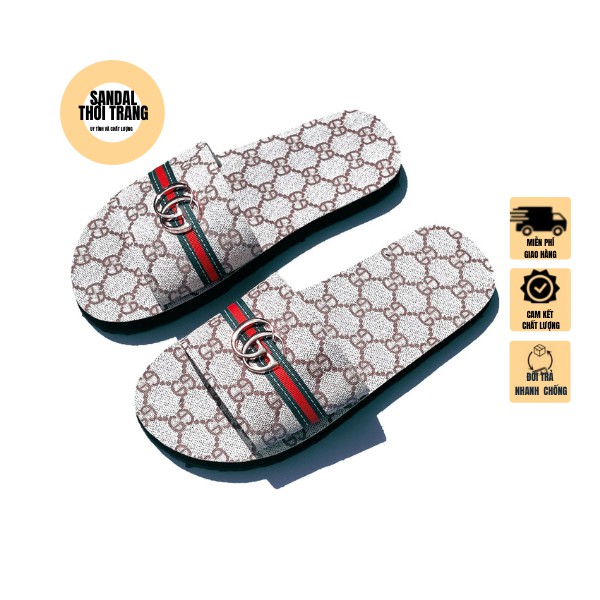 Dép sandal quai ngang nữ nam GG thời trang giá rẻ