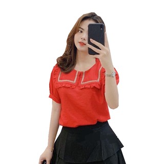 Áo Sơ Mi Cổ Vuông Bèo – Áo Kiểu Nữ