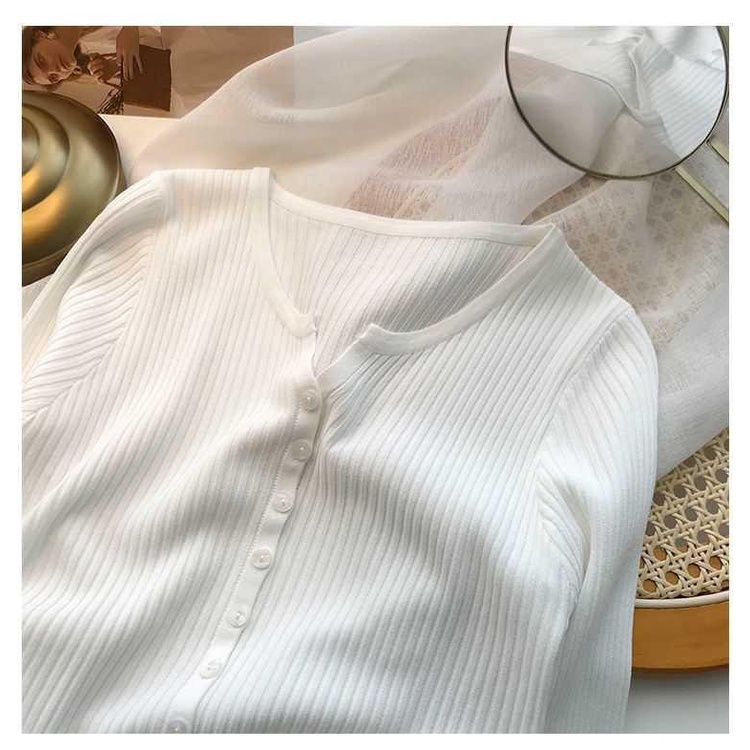 9 Màu Phiên Bản Hàn Quốc Dệt Kim Cardigan Phong Cách Mỏng Bên Ngoài Mùa Hè Thời Trang Phù Hợp Với Áo Sơ Mi Điều Hòa Không Khí Ice Silk Sunscre