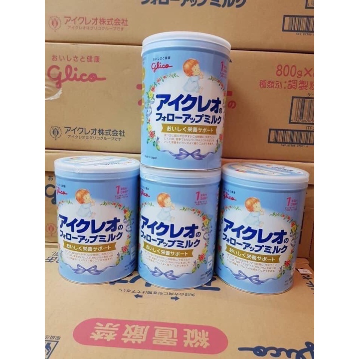 {Mẫu mới} Sữa Glico Icreo số 0 và số 1, sữa hộp Glico màu hồng và xanh Nhật Bản 800g [Date 6/2022]