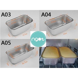 Khuôn bánh mì nhôm chữ nhật ( A03, A04, A05 )