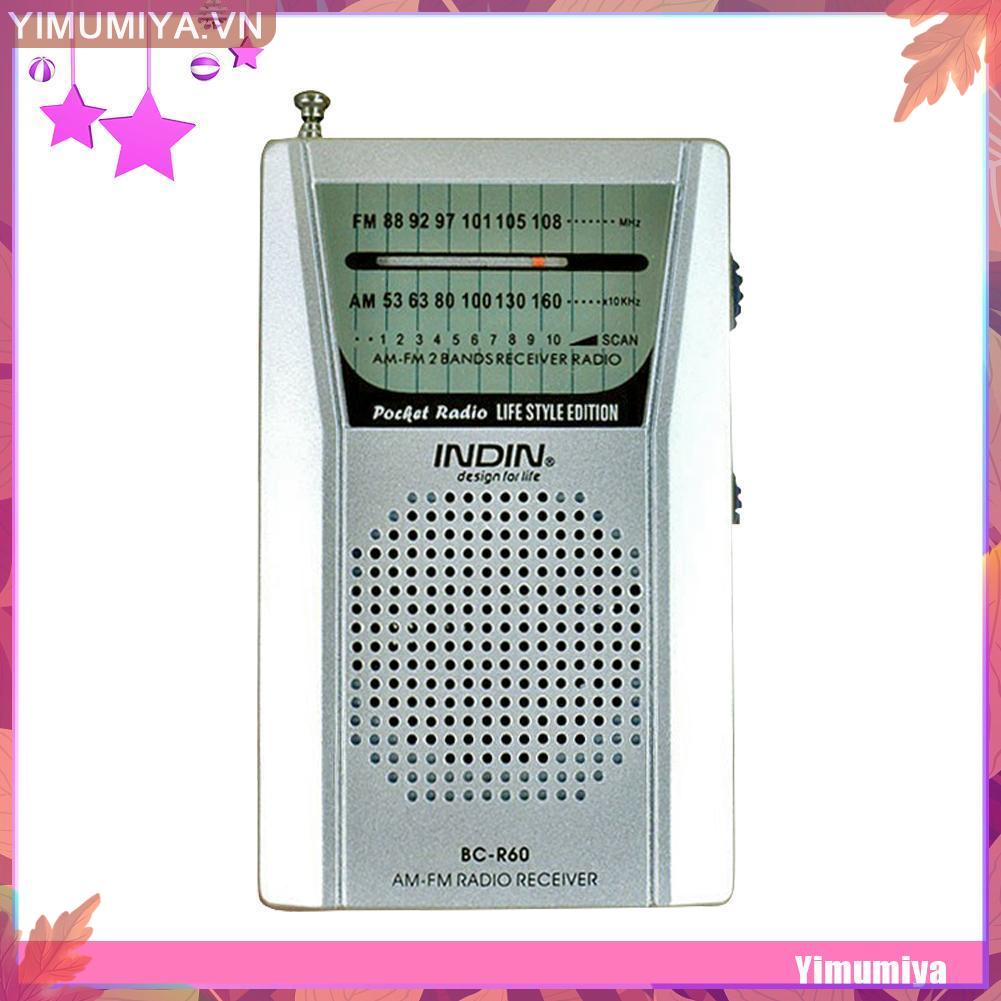Máy Radio AM FM BC-R60 2AA Có Giắc Cắm Tai Nghe