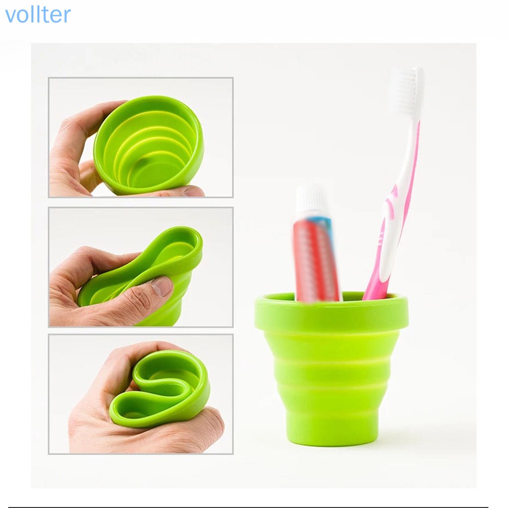 Cốc silicone có thể xếp lại để đi du lịch cắm trại tiện dụng