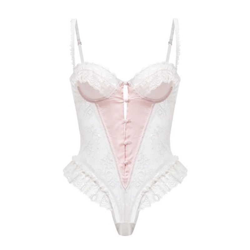 ✣☽YT1463 Bodysuit Kiểu Cách Thập Niên Quyến Rũ - Cúp Có Gọng Viền Ren Mềm Mại Sexy Jumsuit @lingerie.sm.toys | BigBuy360 - bigbuy360.vn