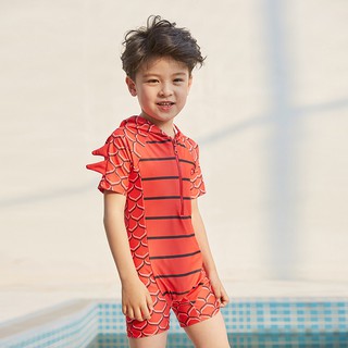 Bộ đồ bơi áo liền quần ngắn tay hình khủng long cho bé trai