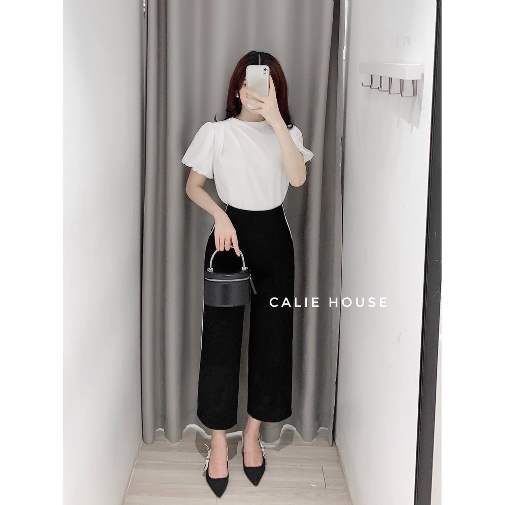 Áo Lụa xếp ly cổ tiểu thư thời trang nữ Calie House A270