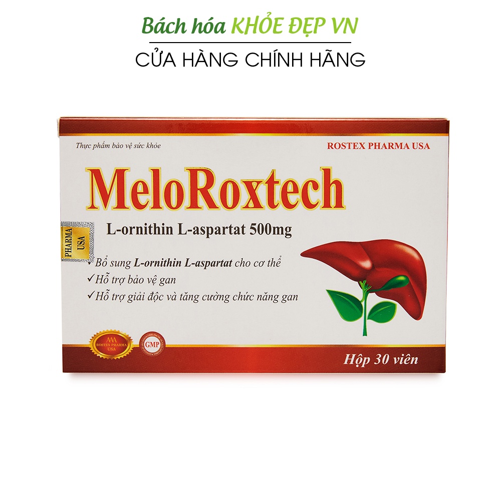 Viên uống bổ gan L-ornithine L-aspartat 500mg hạ men gan - 30 viên [Meloroxtech]