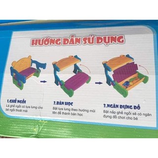 Bàn ghế nhựa 2 in 1 cho bé yêu