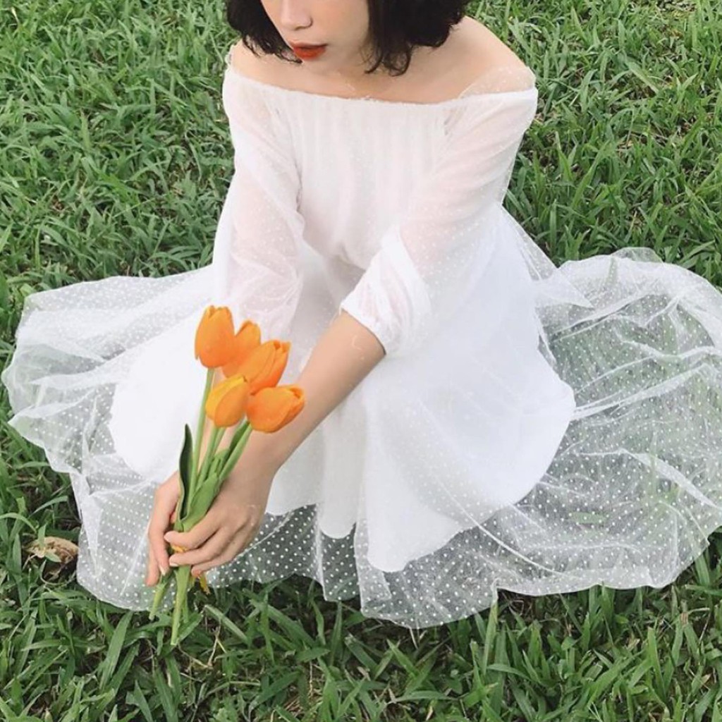 VÁY ĐI CHƠI/ĐI TIỆC - AMICHO DRESS - VÁY CHẤM BI REN | BigBuy360 - bigbuy360.vn